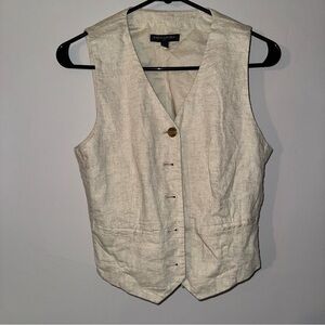 Banana Republic Beige Linen Vest